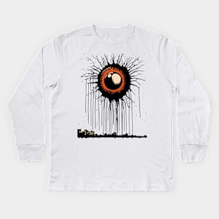 Ink Drip Vision - The Eyeball Sun Kids Long Sleeve T-Shirt